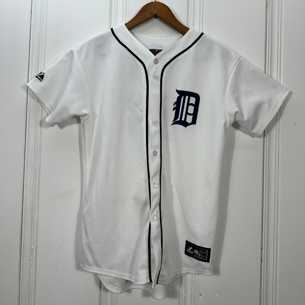 Majestic Detroit Tigers Jersey Youth XL White Excellent Prince Fielder 28 MLB
